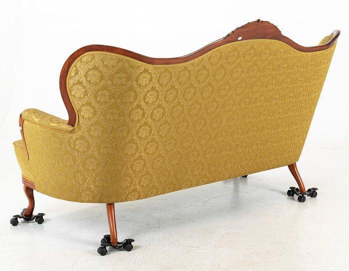 Canapé (3) - Acajou, Textile, Bois, Antiquités & Art, Curiosités & Brocante