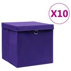 vidaXL Opbergboxen met deksel 10 st 28x28x28 cm paars, Verzenden, Nieuw