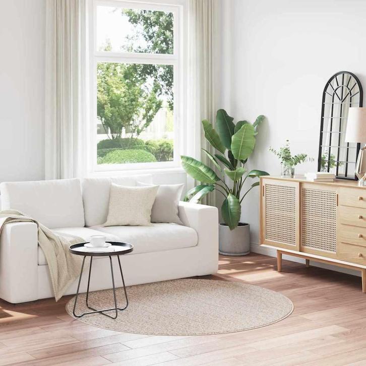 vidaXL Antislip Shaggy Tapijt Crème 160 x 160 cm PP, Huis en Inrichting, Stoffering | Tapijten en Vloerkleden, Nieuw, Verzenden