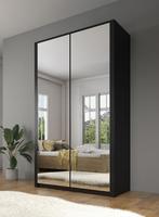 Kledingkast Malibu mat zwart 113 cm - Garderobekast, Huis en Inrichting, Verzenden, Nieuw