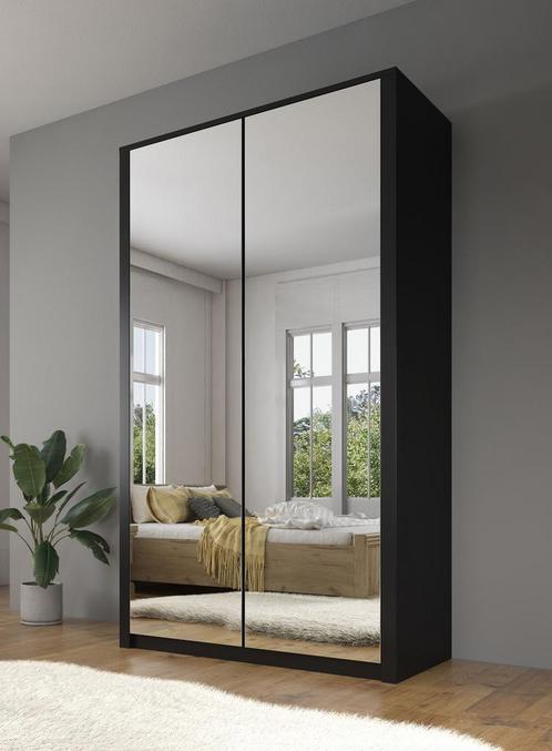 Kledingkast Malibu mat zwart 113 cm - Garderobekast, Huis en Inrichting, Kasten | Overige, Nieuw, Verzenden