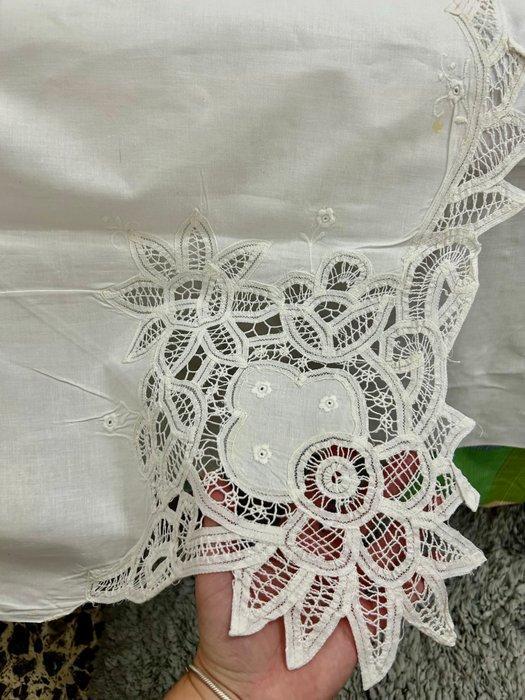 Drap de lit - 280 cm - 240 cm - Pizzo Renaissance, Antiquités & Art, Tapis & Textile