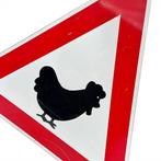 Vintage verkeersbord “Kippen op openbare weg - Verkeersbord