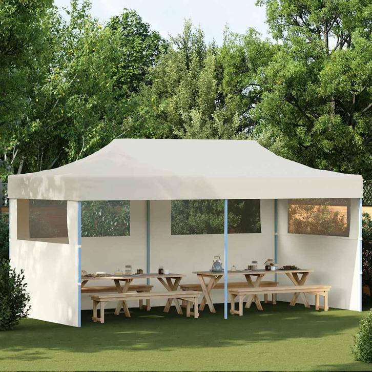 vidaXL Partytent pop-up inklapbaar 3x6 m crème, Tuin en Terras, Partytenten, Nieuw, Verzenden