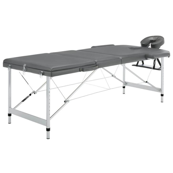 vidaXL Massagetafel met 3 zones 186x68 cm aluminium frame, Sports & Fitness, Produits de massage, Envoi