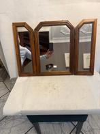 Spiegel- Fraaie antieke hardhout gestoken klap spiegel - Eik, Antiek en Kunst