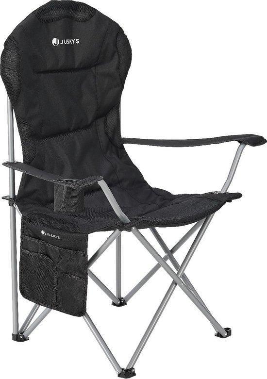 2eChoix | Chaise de camping / Chaise pliante Lido - Noir -, Huis en Inrichting, Stoelen, Ophalen of Verzenden
