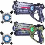 Light Battle lasergun set - 2 laserguns groen/grijs + vesten, Kinderen en Baby's, Nieuw, Ophalen of Verzenden