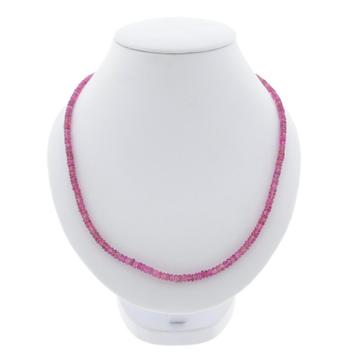 9 Krt. Roze toermalijn kralen ketting | 45 cm, Ophalen of Verzenden
