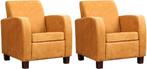 Leren fauteuil joy, cognac leer, cognac Salon