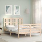 vidaXL Bedframe met hoofdbord massief hout, Huis en Inrichting, Slaapkamer | Bedden, Verzenden, Nieuw