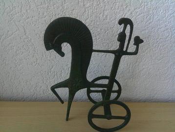 sculptuur, ETRUSKISCH BEELD STRIJDER - 27 cm - Gepatineerd, Antiek en Kunst