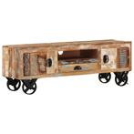 vidaXL Tv-meubel met wieltjes 110x30x37 cm massief gerecycle