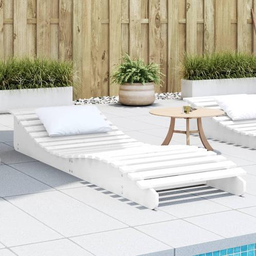 vidaXL Chaise longue blanc 205x60x31,5 cm bois massif de, Jardin & Terrasse, Chaises longues, Neuf, Envoi