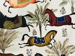 Digitale printstof met rennende Arabische paarden -, Antiek en Kunst