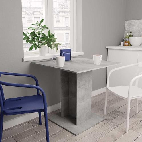 vidaXL Eettafel 80x80x75 cm bewerkt hout betongrijs, Huis en Inrichting, Tafels | Eettafels, Nieuw, Verzenden