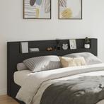 vidaXL Armoire tête de lit avec LED noir 220x16,5x103,5, Maison & Meubles, Neuf, Verzenden