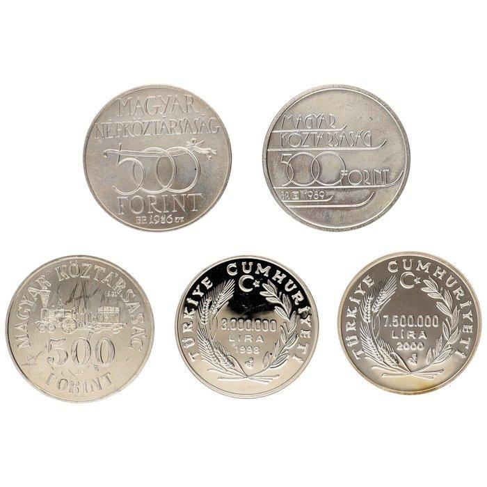 Hongarije, Turkije. Forint, Lira 1986/2000 (5 stuks) (Zonder, Postzegels en Munten, Munten | Europa | Niet-Euromunten