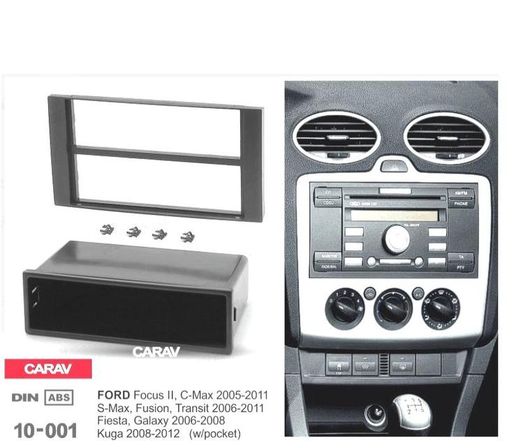 FACADE AUTORADIO 1-DIN NOIR POUR FORD FOCUS C-MAX S-MAX FUSI, Auto diversen, Autoradio's, Verzenden