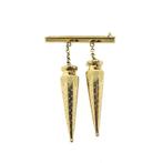 Gouden broche met breidoppen, Handtassen en Accessoires, Broches, Ophalen of Verzenden, Gebruikt, Overige kleuren, Goud