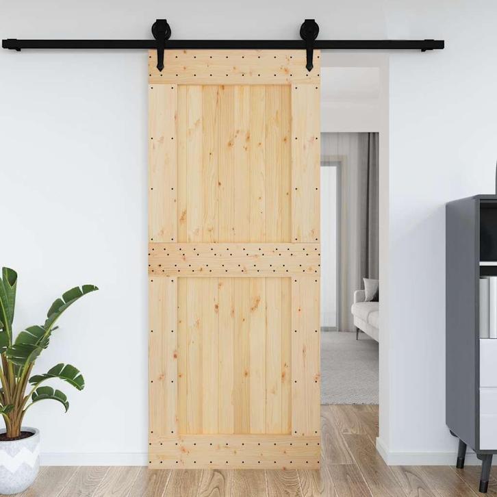 vidaXL Deur NARVIK 95x210 cm massief grenenhout, Doe-het-zelf en Bouw, Deuren en Vliegenramen, Nieuw, Verzenden