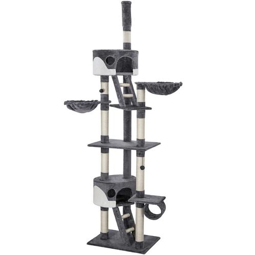 tectake Krabpaal Hansi 260cm - grijs/wit, Dieren en Toebehoren, Katten-accessoires, Verzenden