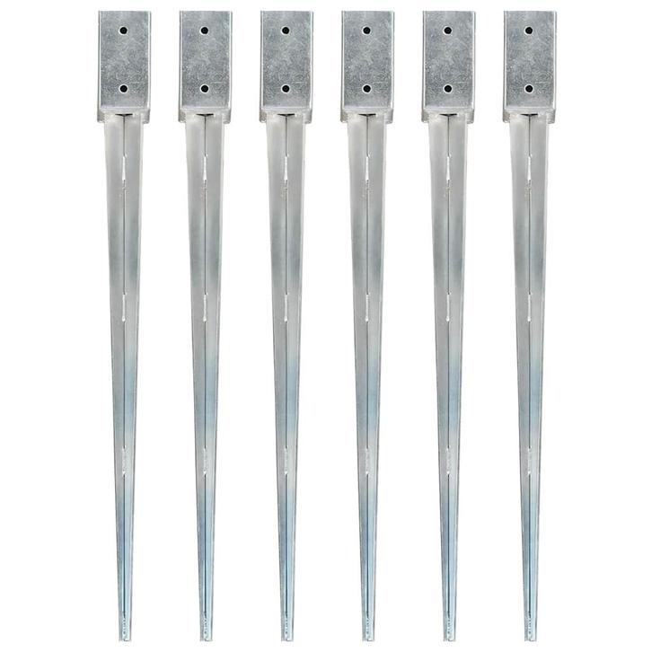 vidaXL Grondpinnen 6 st 7x7x90 cm gegalvaniseerd staal, Caravans en Kamperen, Kampeeraccessoires, Nieuw, Verzenden