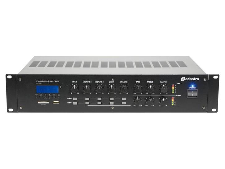 Adastra RM1202 100v 2 Zone Versterker Met BT/USB/SD/FM Radio, Muziek en Instrumenten, Microfoons