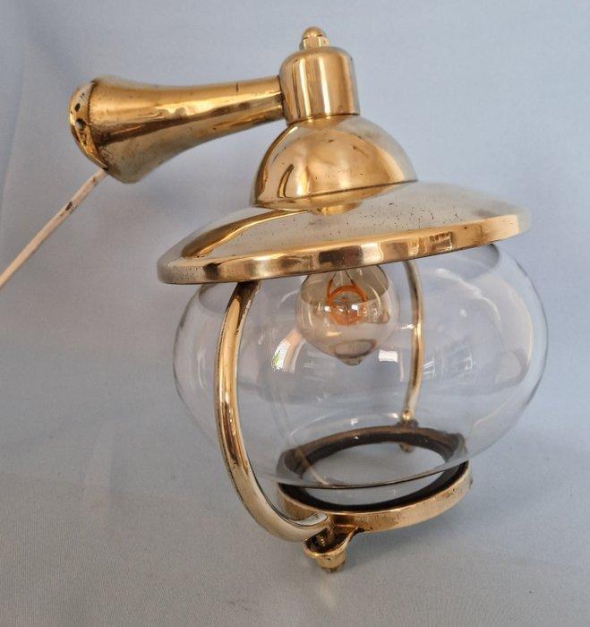 Ships lamp - Wandlamp - Messing, Glas, Antiek en Kunst, Curiosa en Brocante