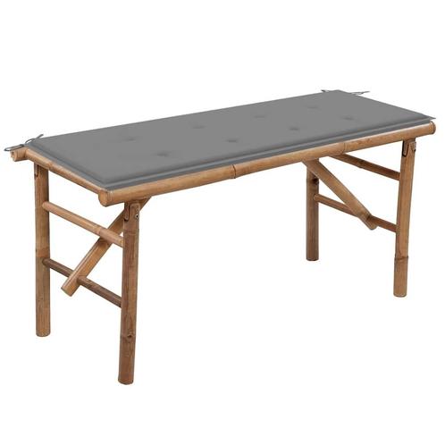 vidaXL Tuinbank inklapbaar met kussen 118 cm bamboe, Tuin en Terras, Tuinsets en Loungesets, Nieuw, Verzenden