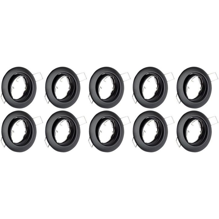 Spot Armatuur 10 Pack - Kantelbare GU10 Inbouwspot Zwart - L, Huis en Inrichting, Lampen | Overige, Nieuw, Verzenden