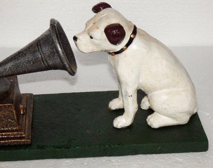 Gietijzeren HMV His Masters Voice Dog and Record, Antiek en Kunst, Curiosa en Brocante