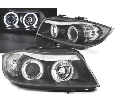 PHARES BMW E90 E91 05-08 ANGEL EYES CCFL FOND NOIR, Auto-onderdelen, Verlichting, Verzenden