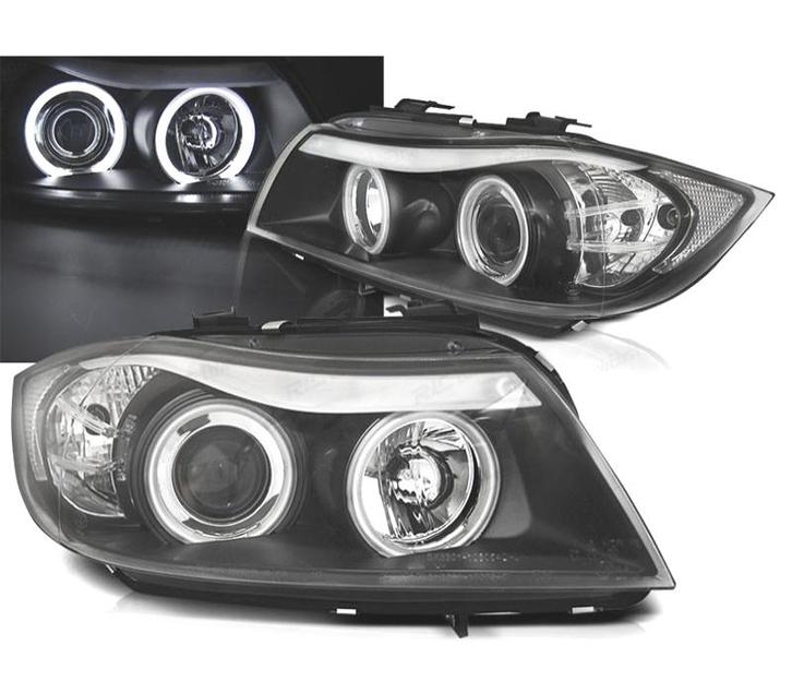 PHARES BMW E90 E91 05-08 ANGEL EYES CCFL FOND NOIR, Auto-onderdelen, Verlichting, Verzenden