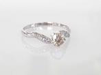 Verlovingsring - 14 karaat Witgoud - 0.57ct. tw. Bruin