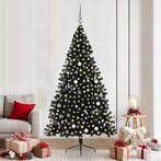 vidaXL Kunststof Voorverlichte Kerstboom met 300 LED Zwart, Diversen, Kerst, Verzenden, Nieuw