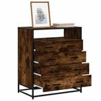 vidaXL Ladekast 70x41x83,5 cm bewerkt hout gerookt, Verzenden, Nieuw