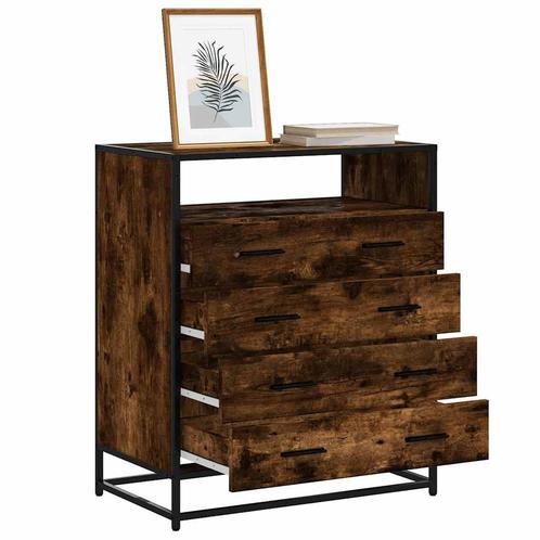 vidaXL Ladekast 70x41x83,5 cm bewerkt hout gerookt, Huis en Inrichting, Kasten | Overige, Nieuw, Verzenden