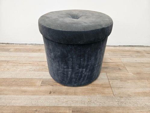 Pouf - Velours - tabouret rond du siècle dernier en velours, Antiek en Kunst, Kunst | Designobjecten