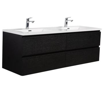 Badkamermeubel Set Angela 140cm Zwart Houtnerf beschikbaar voor biedingen