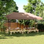 vidaXL Partytent inklapbaar pop-up 580x292x315 cm bruin, Tuin en Terras, Partytenten, Verzenden, Nieuw