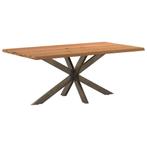 vidaXL Eettafel rechthoekig 180x100x74 cm massief eikenhout, Huis en Inrichting, Tafels | Eettafels, Verzenden, Nieuw