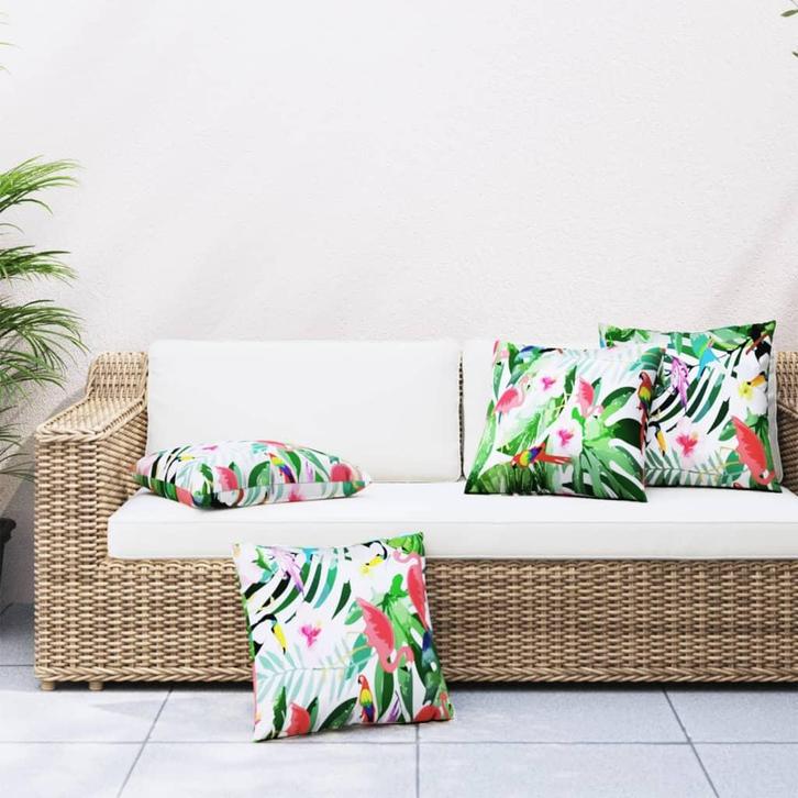 vidaXL Sierkussens 4 st 50x50 cm stof meerkleurig, Huis en Inrichting, Woonaccessoires | Kussens, Nieuw, Verzenden