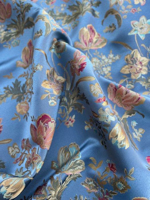 San Leucio damaststof in korenbloemblauw zijdeblend -, Antiek en Kunst, Curiosa en Brocante