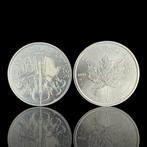 Canada, Oostenrijk. Silver .999 2 x 1 Oz 5 Dollars -, Postzegels en Munten, Edelmetalen en Baren