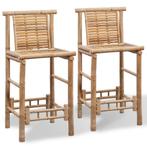 vidaXL Tabourets de bar lot de 2 bambou, Maison & Meubles, Tabourets de bar, Verzenden, Neuf