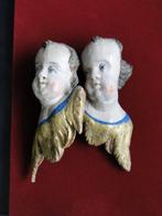 Sculpture, 2 x freche Barock Engel, Putten, Cherubim - 24 cm, Antiek en Kunst, Antiek | Keramiek en Aardewerk