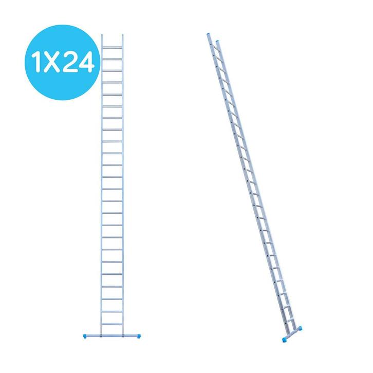 Eurostairs Ladder enkel recht 1x24 sporten, Doe-het-zelf en Bouw, Ladders en Trappen, Nieuw, Verzenden