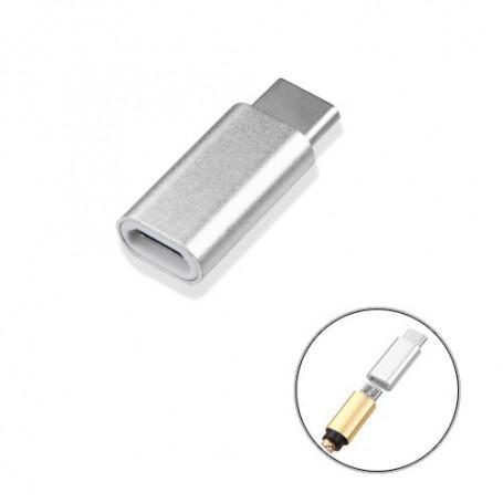 Micro USB Female naar USB Type C Male Adapter Zilver, Informatique & Logiciels, Accumulateurs & Batteries, Envoi