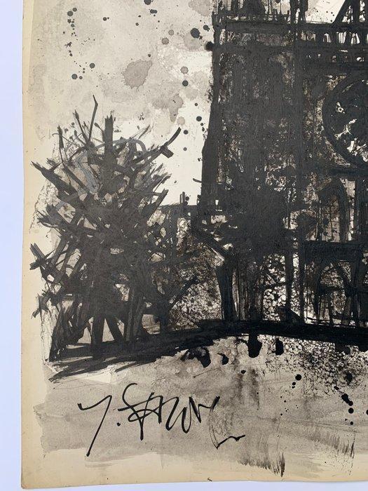 Yves Ganne (1931-2019) - Cathédrale de Chartres (sans prix, Antiek en Kunst, Kunst | Schilderijen | Klassiek